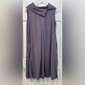 Luukaa Lagenlook Dress Lilac Cowl Neck With Pockets Drape Front Sleeveless Sz 14